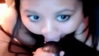 Asian with Big Tits Sucks BBC on Webcam