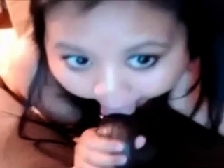 Asian with Big Tits Sucks BBC on Webcam