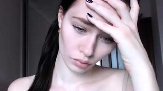 Beautiful teen brunette Jessica Sinn masturbates
