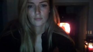 Blonde teen home alone masturbating