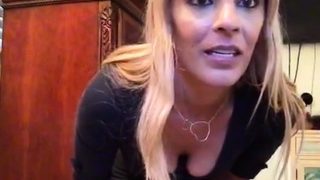 MILF blonde live toys webcam show in shower